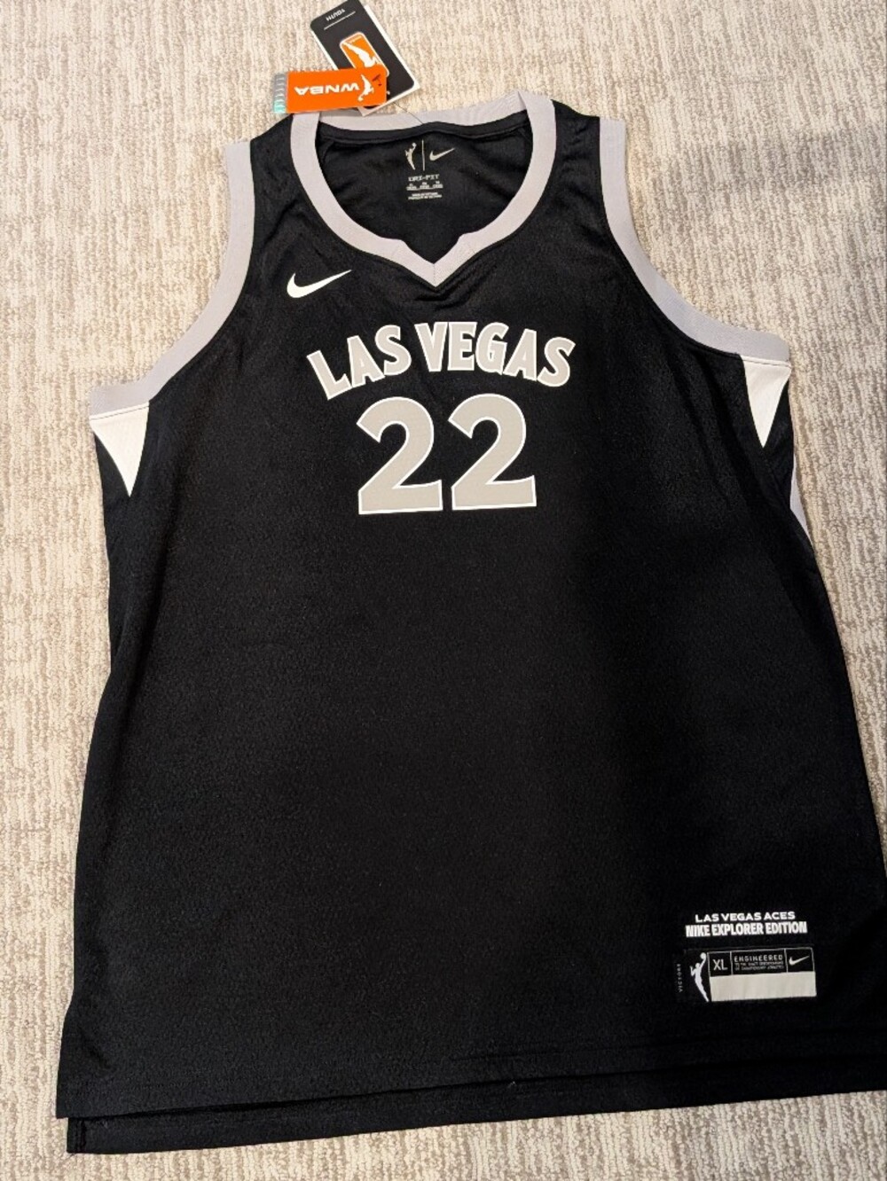 NWT Nike Black and White Las Vegas #22 Wilson Basketball Jersey